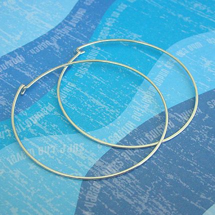 Handmade Simple Sterling Silver Large Hoop Earrings  