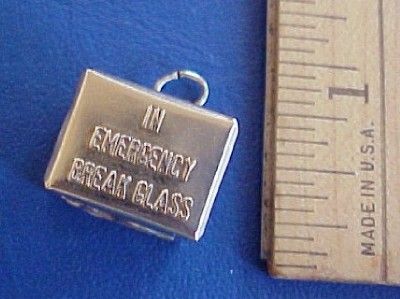 Mad Money 14K Gold Charm $1 Bill Inside In Emergency Break Glass 