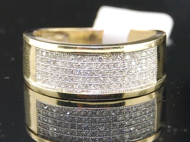 MENS .50 CT DIAMOND PAVE WEDDING ENGAGEMENT BAND RING  