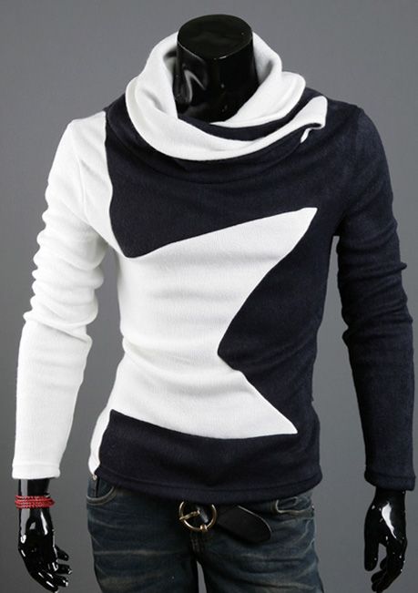 Korea_pop Star mens Turtleneck sweater Wool turtle polo neck shirts 