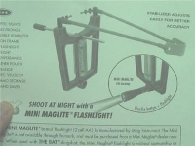 Trumark THE BAT SLINGSHOT Fiber Optic Sights WRIST ROCKET  