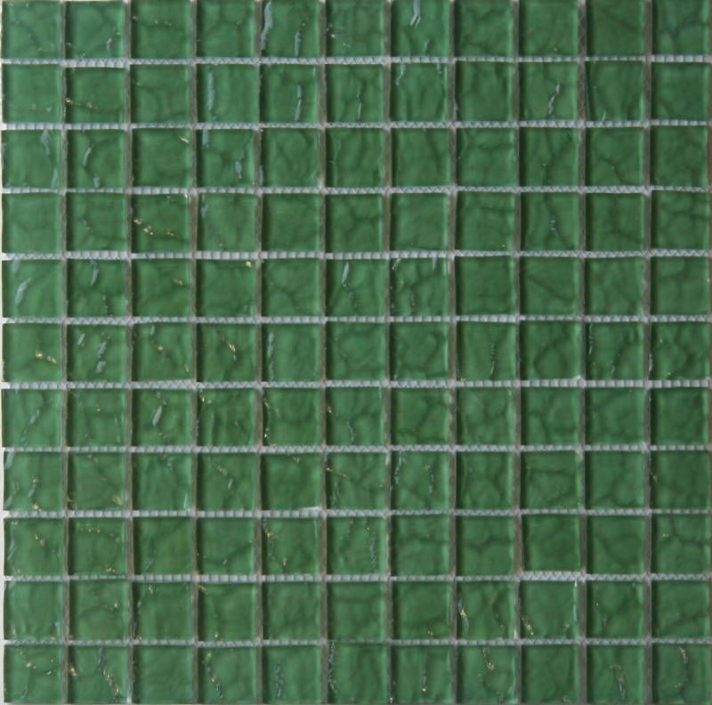 Forest Green 1in Textured Glass Mosaic Tiles  