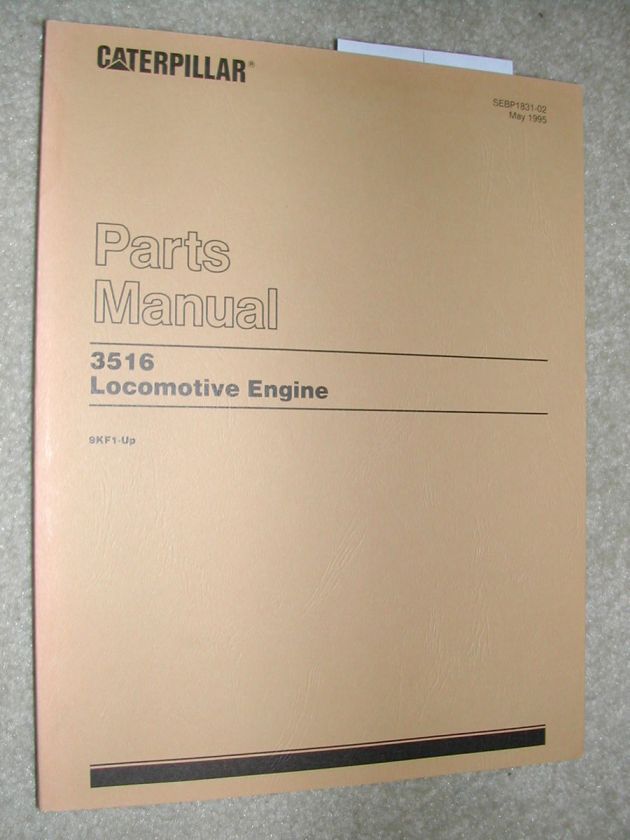   PART MANUAL BOOK CATALOG ENGINE DIESEL TRAIN LOCOMOTIVE 9KF  