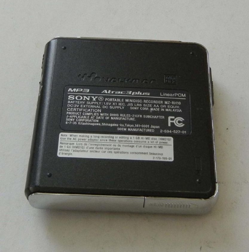 Sony minidisc Recorder MZ RH10 Hi MD Walkman with acc   Top of the 