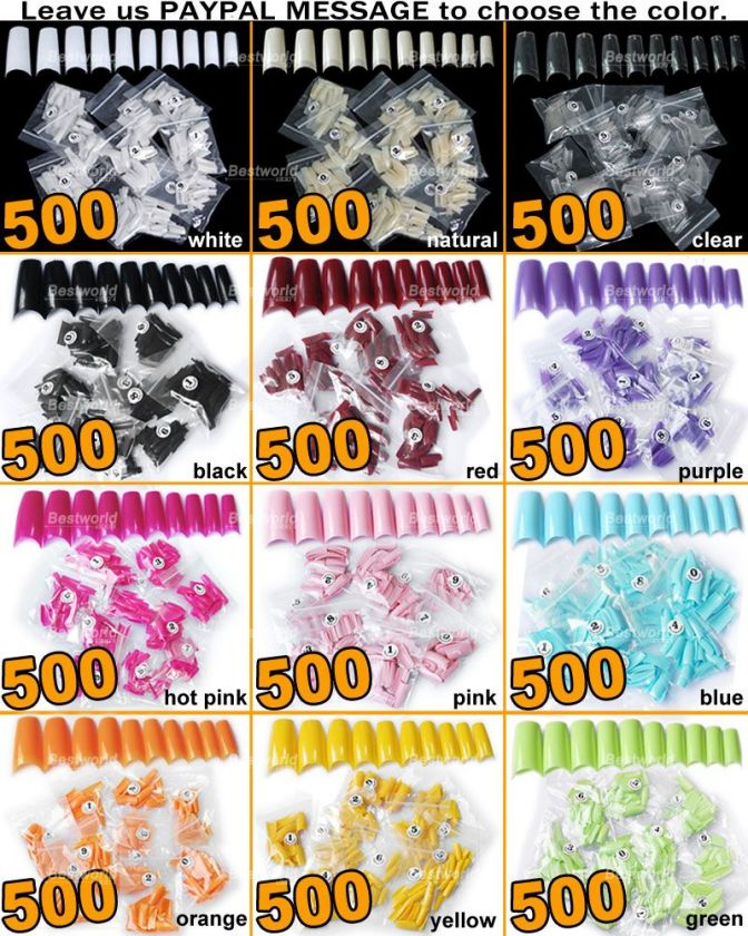 500 French Acrylic Artificial Half False Nail Art Tips  