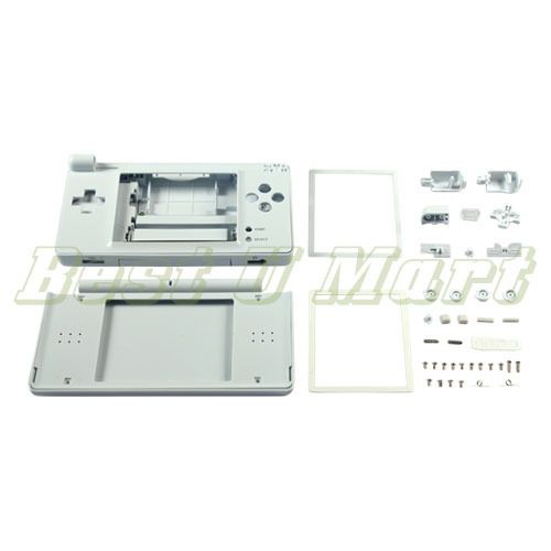 White FULL HOUSING CASE FOR NINTENDO DS Lite + Hinge US  