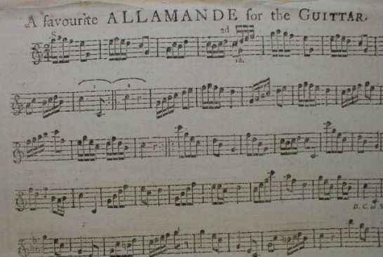 Allamande for Guitar 1780 Opera of CAMP   Sheet Music  