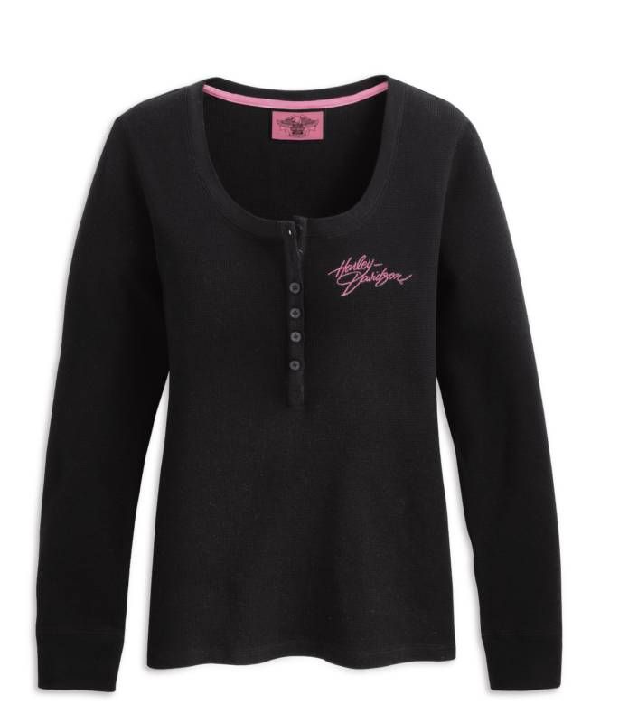 Harley® 99189 11VW Pink Label Waffle Knit Henley  