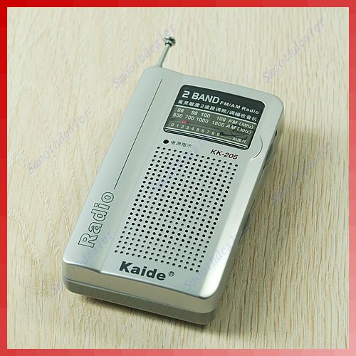 Portable Mini Belt Clip FM AM Pocket Radio 2 Bands Receiver Kaide KK 