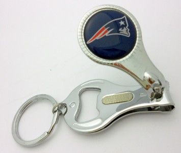   Patriots NFL Football Team 3 In 1 Bottle Opener Keychain Nail Clip