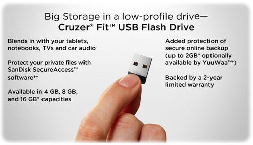 SANDISK Cruzer Fit 8GB USB 2.0 Mini Flash Memory Drive PERFECT FOR 