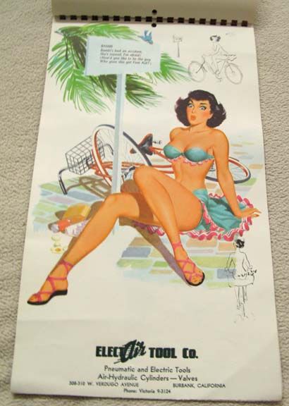 1957 Pin Up Calendar Bill Randall Art  