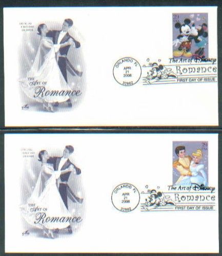 2006 ROMANCE DISNEY Mickey Mouse Art Craft FDC set/4  