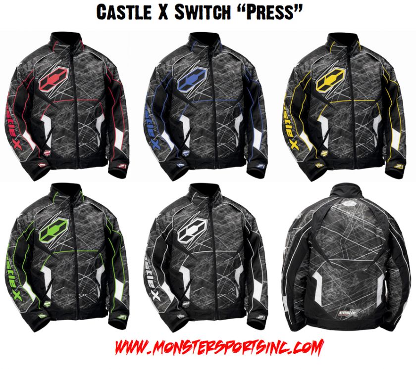 Castle X Switch 12 SE Mens Press Snowmobile Jacket Red,Blue,Green 