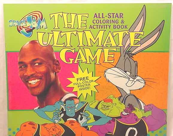 MICHAEL JORDAN 1996 SPACE JAM COLORING BOOK POSTER *  