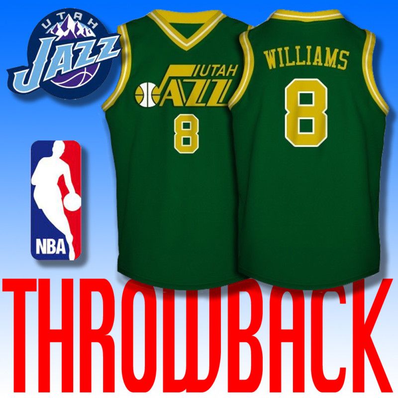 JAZZ DERON WILLIAMS SEWN THROWBACK JERSEY ADIDAS XXL  