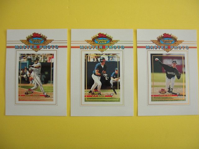 this is a set of three 1993 topps stadium club master photo mlb