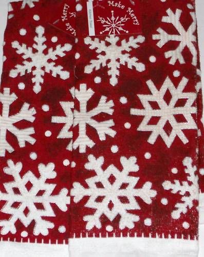 Kitchen Towel Set Snowflake Cotton Towels  