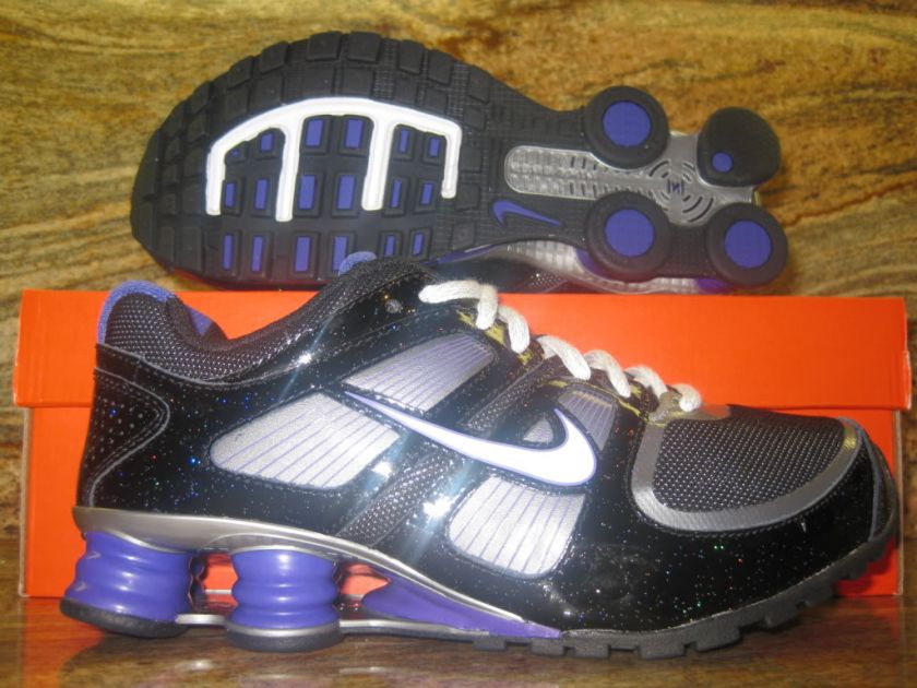 2011 Womens Nike Shox Turbo 11 XI SZ 6.5 Black Sparkle Purple Mesh 