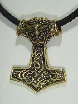   REAL BRONZE Thors hammer Norse Viking thors mjollnir pendant 9744B