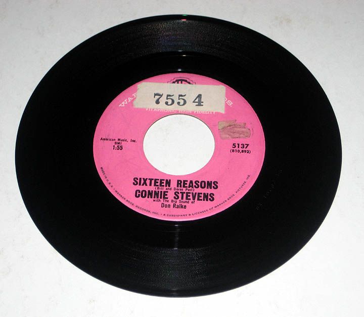 45 RPM Connie Stevens 16 REASONS/LITTLE SISTER Warner  